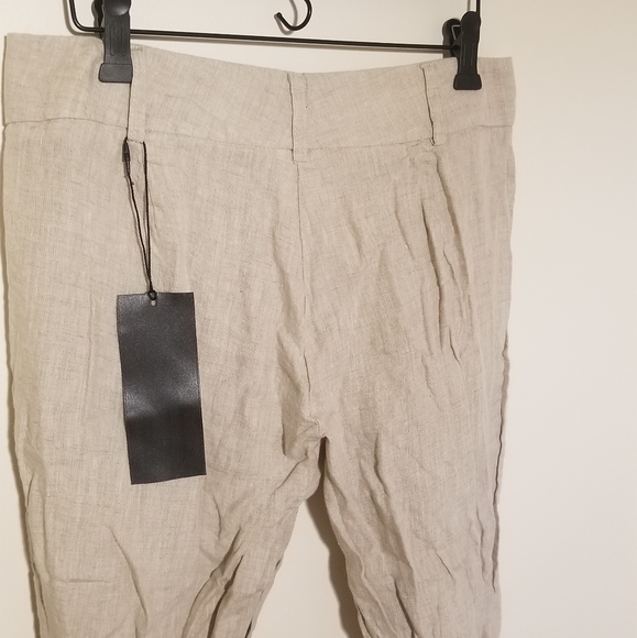 NEW Cream Linen Pants - Picture 2 of 4